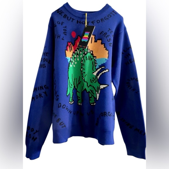 TEDDY FRESH GONE BUT NOT FORGOTTEN SWEATER BLUE SIZE MEN XS WOMEN M-L NWT UNISEX - Picture 9 of 11